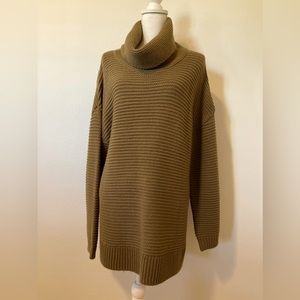 Thick Cowl Neck Chunky Knit Long Sweater XL Oversized Warm